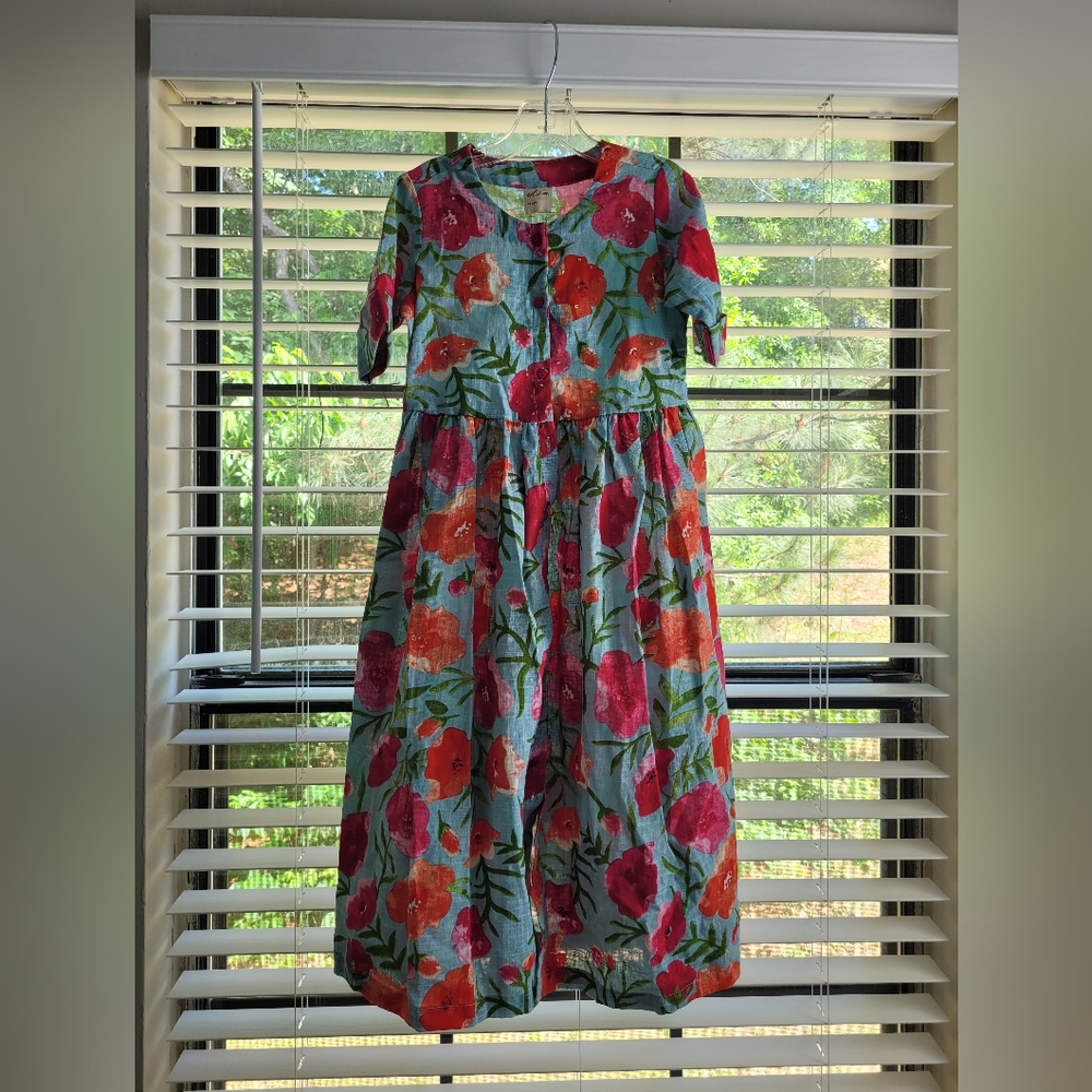UTSA KIDS SIZE 8/9 YEAR. Floral Kids Dress - Multicolor